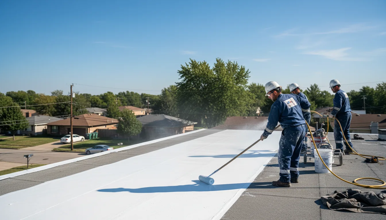 Commercial roof coating in Talpa, TX near me
